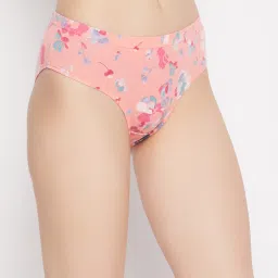 Clovia Peach Floral Print Hipster Panty image 4