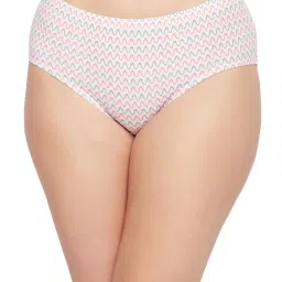 Clovia White & Pink Cotton Printed Hipster Panties - Pack Of 3 image 2