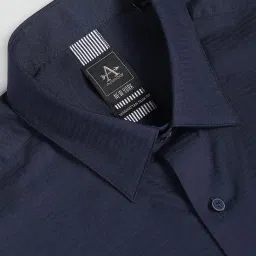 Arrow New York Navy Slim Fit Self Design Shirt image 4