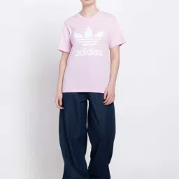 Adidas Originals Pink Cotton Printed T-Shirt image 4