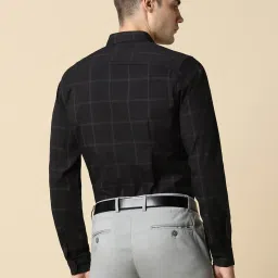Allen Solly Black Cotton Slim Fit Checks Shirt image 2