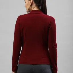 KASSUALLY Maroon Relaxed Fit Blazer image 2