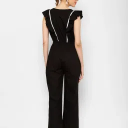KASSUALLY Black Cotton Maxi Jumpsuit image 2