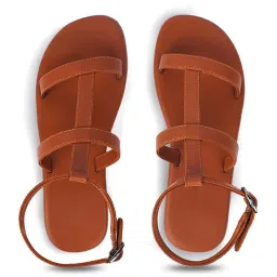 planet paaduks Paaduks Women's Tan Ankle Strap Sandals image 4