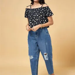 People by Pantaloons Black Printed Top image 4