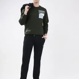 Rock.it Olive Regular Fit Printed Sweatshirt image 5