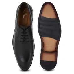 Louis Philippe Men's Black Derby Shoes image 4