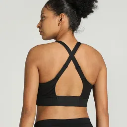 Puma Black Logo Print Sports Bra image 2