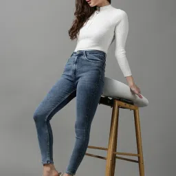 showoffff SHOWOFF Blue Solid Mid Rise Jeans image 4