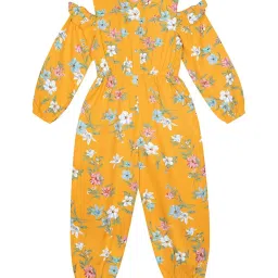 Budding Bees Kids Mustard Printed Jumpsuits image 2
