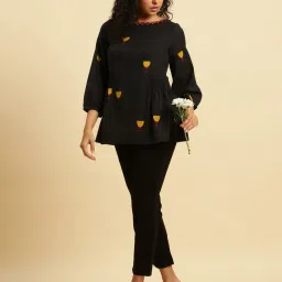 W Black Embroidered Top image 4