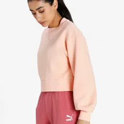 Puma Light Peach Relaxed Fit Sweatshirt image 4