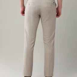 Arrow Beige Regular Fit Self Pattern Trousers image 2