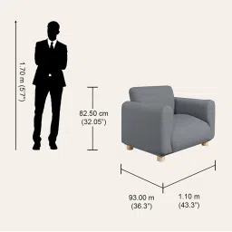 godrej interio Godrej¿Interio Fluffy Fabric 1-Seater¿Sofa image 2