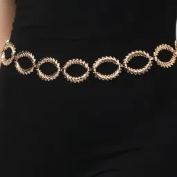 Forever 21 Golden Metal Textured Embellished Belt image 2