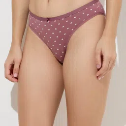 Wunderlove by Westside Mauve Cotton-Blend Bikini Briefs - Pack of 3 image 2