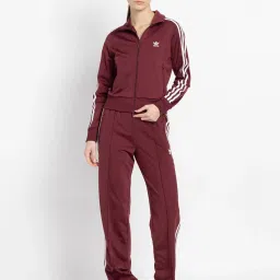Adidas Originals Maroon Striped Jacket image 4
