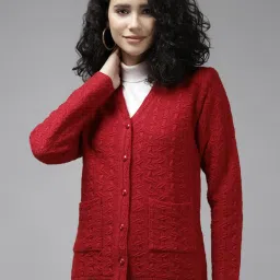 Cayman Red Crochet Pattern Cardigan image 1
