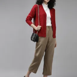 Cayman Red Crochet Pattern Cardigan image 4