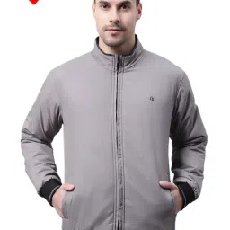 Cantabil Grey Regular Fit High Neck Reversible Jacket-image-39