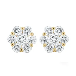 Zisthi 925 Sterling Silver-Plated Cubic Zirconia Studded Floral Shaped Studs-picture-22