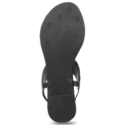 Mochi Women's Black T-Strap Sandals image 4