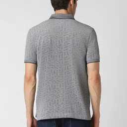 Van Heusen Grey Cotton Regular Fit Printed Polo T-Shirt image 2