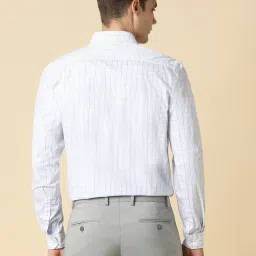 Allen Solly White Cotton Slim Fit Checks Shirt image 2