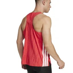 Adidas Red Slim Fit Printed Gym Vest image 2