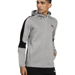 Puma Evostripe Grey Cotton Regular Fit Hooded Sweatshirt image 1