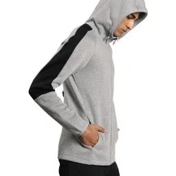 Puma Evostripe Grey Cotton Regular Fit Hooded Sweatshirt image 4