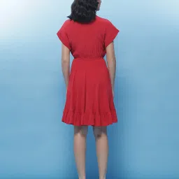 Label Ritu Kumar Red Relaxed Fit A Line Dress image 2