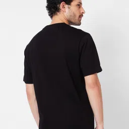 Spykar Black Comfort Fit Graphic Print Crew T-Shirt image 2