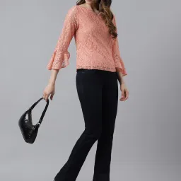 Latin Quarters Peach Lace Top image 4