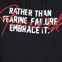 FUAARK Black Loose Fit Printed Hooded Sweatshirt image 4