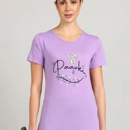 PAAVKI Women Typography Printed Round Neck Pure Cotton T-shirt-picture-27