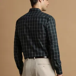 Allen Solly Green Cotton Slim Fit Checks Shirts image 2