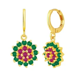 Peora Fancy Rani Pink - Green Gold-Plated Cubic Zirconia Drop Earring image 2