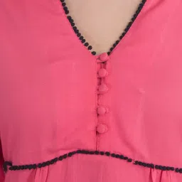 PATRORNA Pink Regular Fit Pleated Tunic image 4