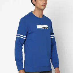 Spykar Electric Blue Slim Fit Printed Sweatshirt image 4