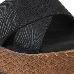 Inc.5 Women's Black Cross Strap Wedges image 4