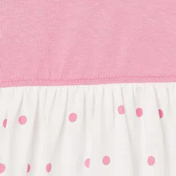 Juniors by Lifestyle White & Pink Cotton Printed Dress image 4