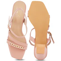 Scentra Women's SPAIN Peach Ankle Strap Sandals image 4