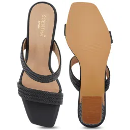 Scentra Women's SPAIN Black Casual Sandals image 4