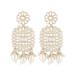 Zaveri Pearls Gold Tone Kundan Multistrand Choker Necklace Earring Maangtikka Ring Set-ZPFK15621 image 4