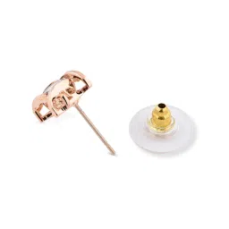 Zaveri Pearls Rose Gold Cubic Zirconia Contemporary Stud Earrings-ZPFK10691 image 4