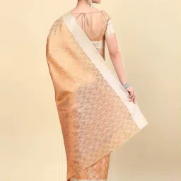 Soch Womens Beige Geometric Woven Design Jacquard Weave Art Silk Saree image 2