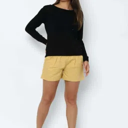 Allen Solly Yellow Cotton Printed Shorts image 4