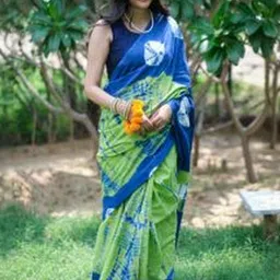 Moda Rapido Tie and Dye Pure Cotton Handloom Ikat Saree-picture-24