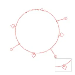 GIVA 925 Sterling Silver Rose Gold StRing Of Hearts Anklets For Women image 2